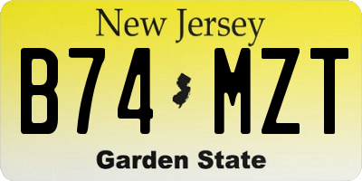 NJ license plate B74MZT
