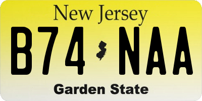 NJ license plate B74NAA