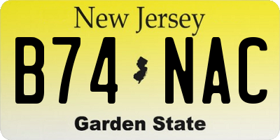 NJ license plate B74NAC