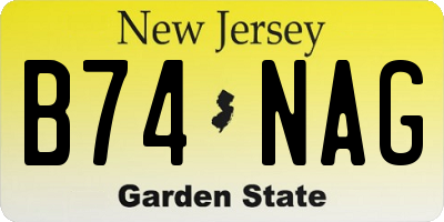 NJ license plate B74NAG