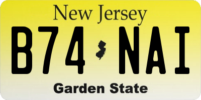 NJ license plate B74NAI
