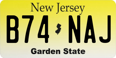 NJ license plate B74NAJ