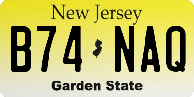 NJ license plate B74NAQ
