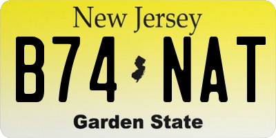 NJ license plate B74NAT