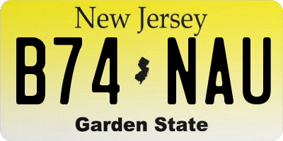 NJ license plate B74NAU