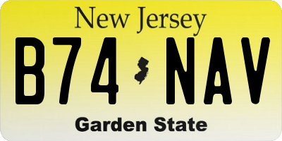 NJ license plate B74NAV