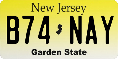 NJ license plate B74NAY