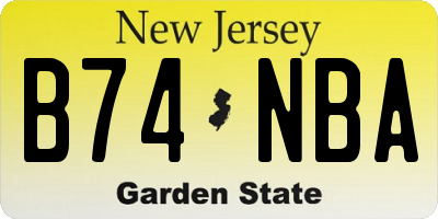 NJ license plate B74NBA