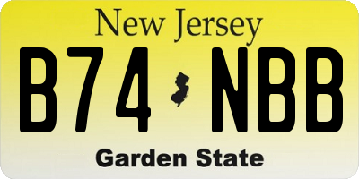 NJ license plate B74NBB