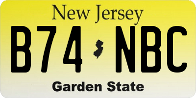 NJ license plate B74NBC