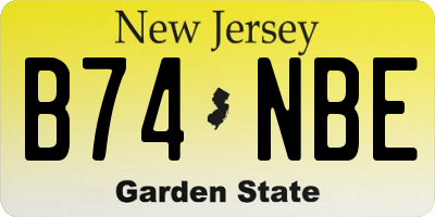 NJ license plate B74NBE