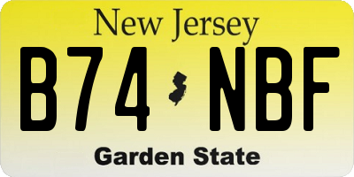 NJ license plate B74NBF
