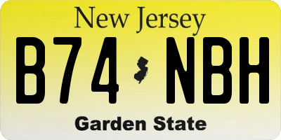 NJ license plate B74NBH