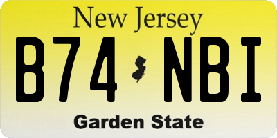 NJ license plate B74NBI