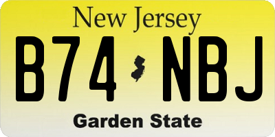 NJ license plate B74NBJ