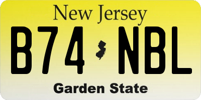 NJ license plate B74NBL