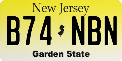 NJ license plate B74NBN