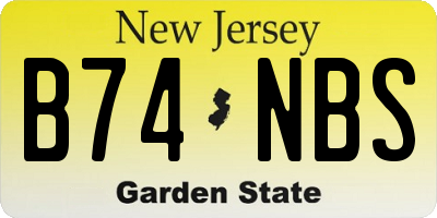 NJ license plate B74NBS