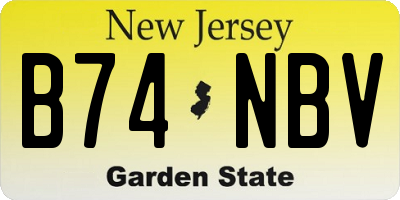 NJ license plate B74NBV