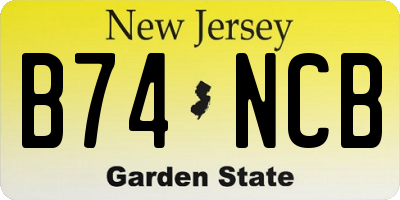 NJ license plate B74NCB
