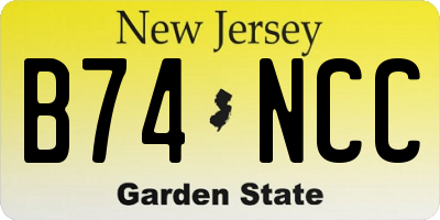 NJ license plate B74NCC