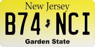 NJ license plate B74NCI