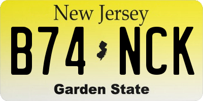 NJ license plate B74NCK