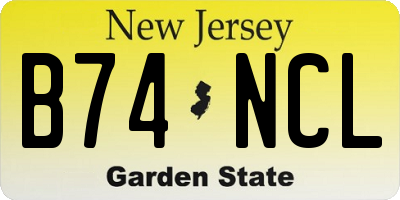 NJ license plate B74NCL