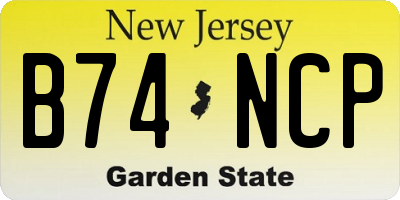 NJ license plate B74NCP