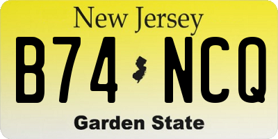 NJ license plate B74NCQ