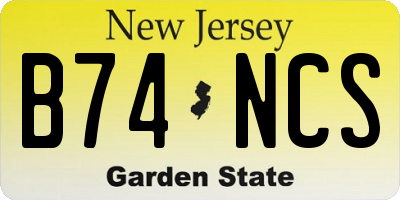 NJ license plate B74NCS