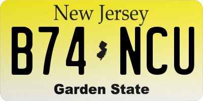 NJ license plate B74NCU