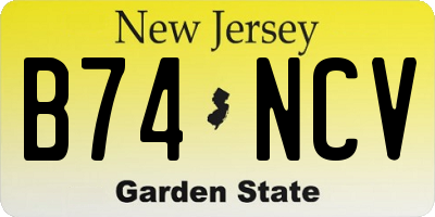 NJ license plate B74NCV