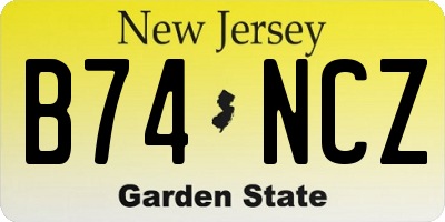 NJ license plate B74NCZ