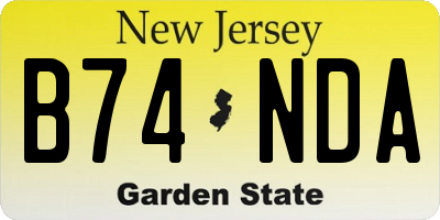 NJ license plate B74NDA