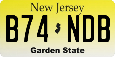 NJ license plate B74NDB