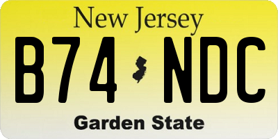 NJ license plate B74NDC