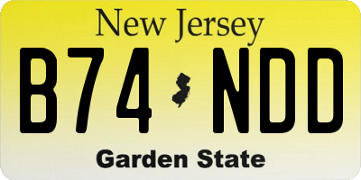 NJ license plate B74NDD
