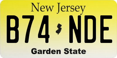 NJ license plate B74NDE