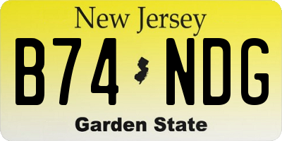 NJ license plate B74NDG