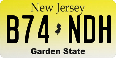 NJ license plate B74NDH
