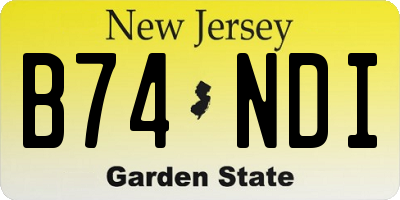 NJ license plate B74NDI