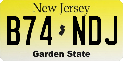NJ license plate B74NDJ