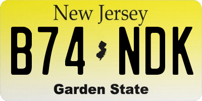 NJ license plate B74NDK