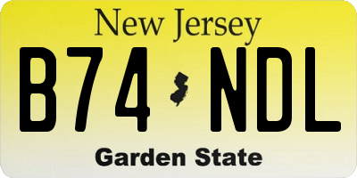 NJ license plate B74NDL
