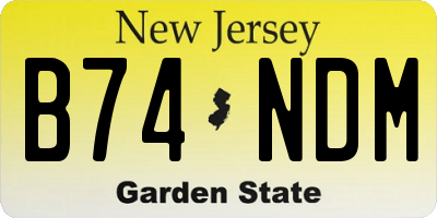 NJ license plate B74NDM