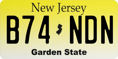 NJ license plate B74NDN