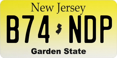 NJ license plate B74NDP