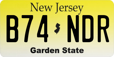 NJ license plate B74NDR