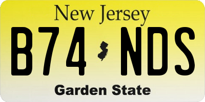 NJ license plate B74NDS
